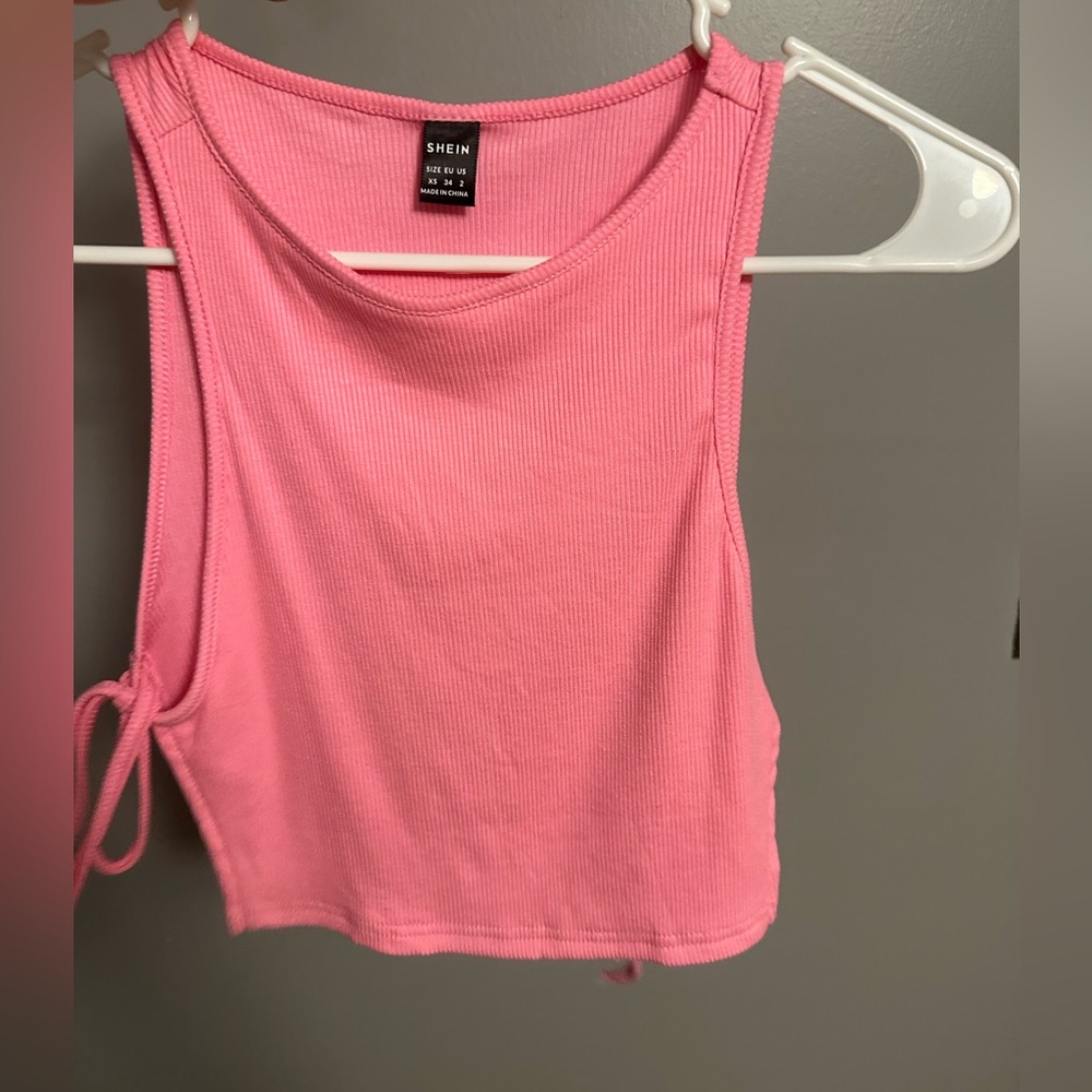 Pink crop open sides with bows